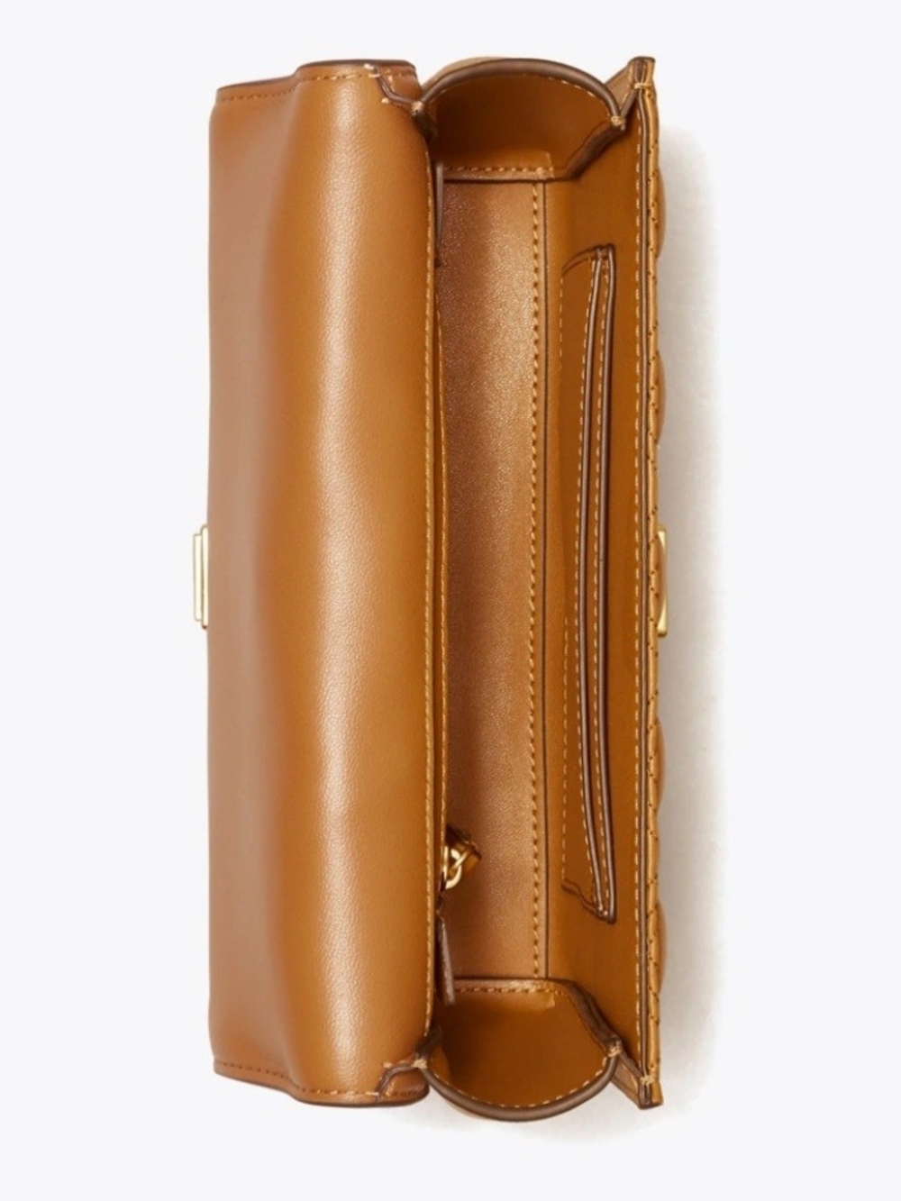 NWT Tory Burch Quilted Leather Shoulder Bag in Tan with Gold Hardware - Picture 3 of 3